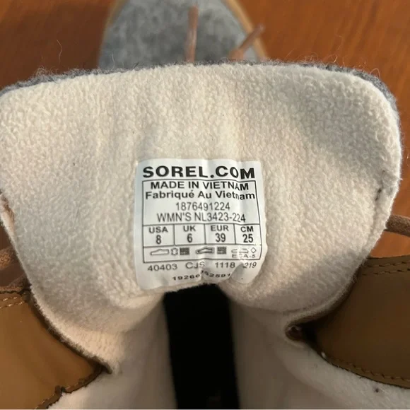 Sorel Explorer Joan Boots Women's 8 Tan and Grey Suede Waterproof Lace Up - Picture 8 of 9